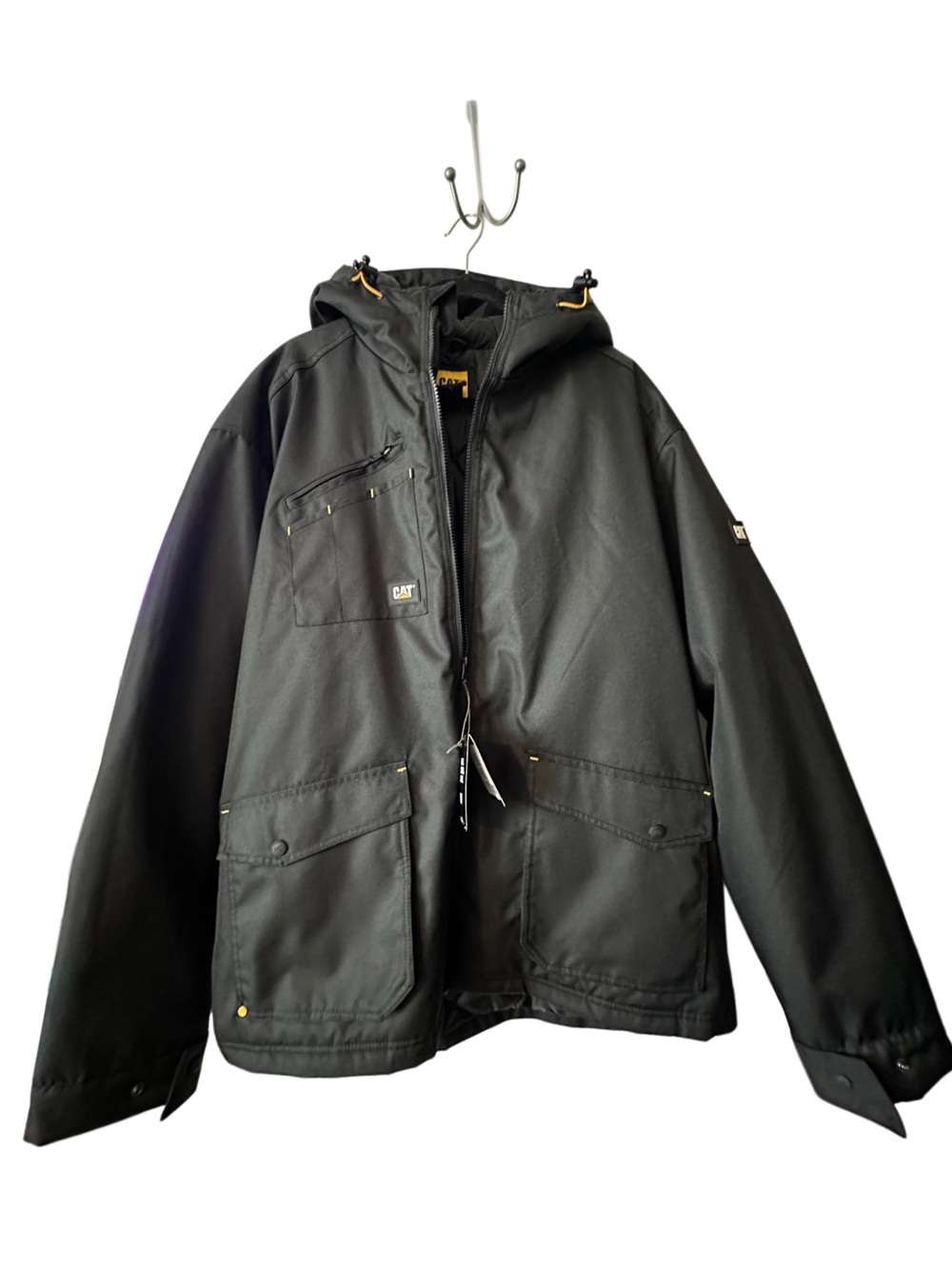 CAT Black Hooded Military Field Jacket